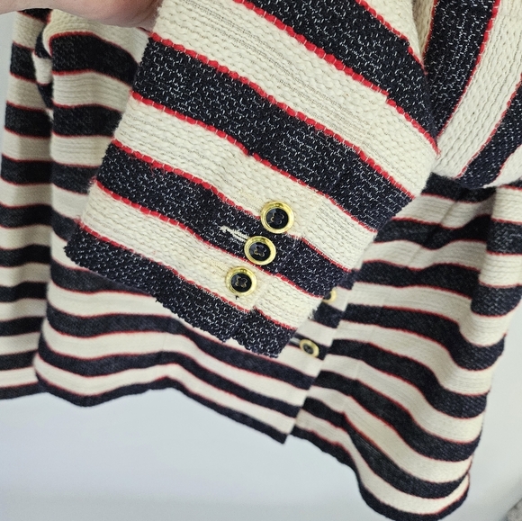 Cabi navy stripe red trim nautical blazer 5094 - Picture 5 of 6